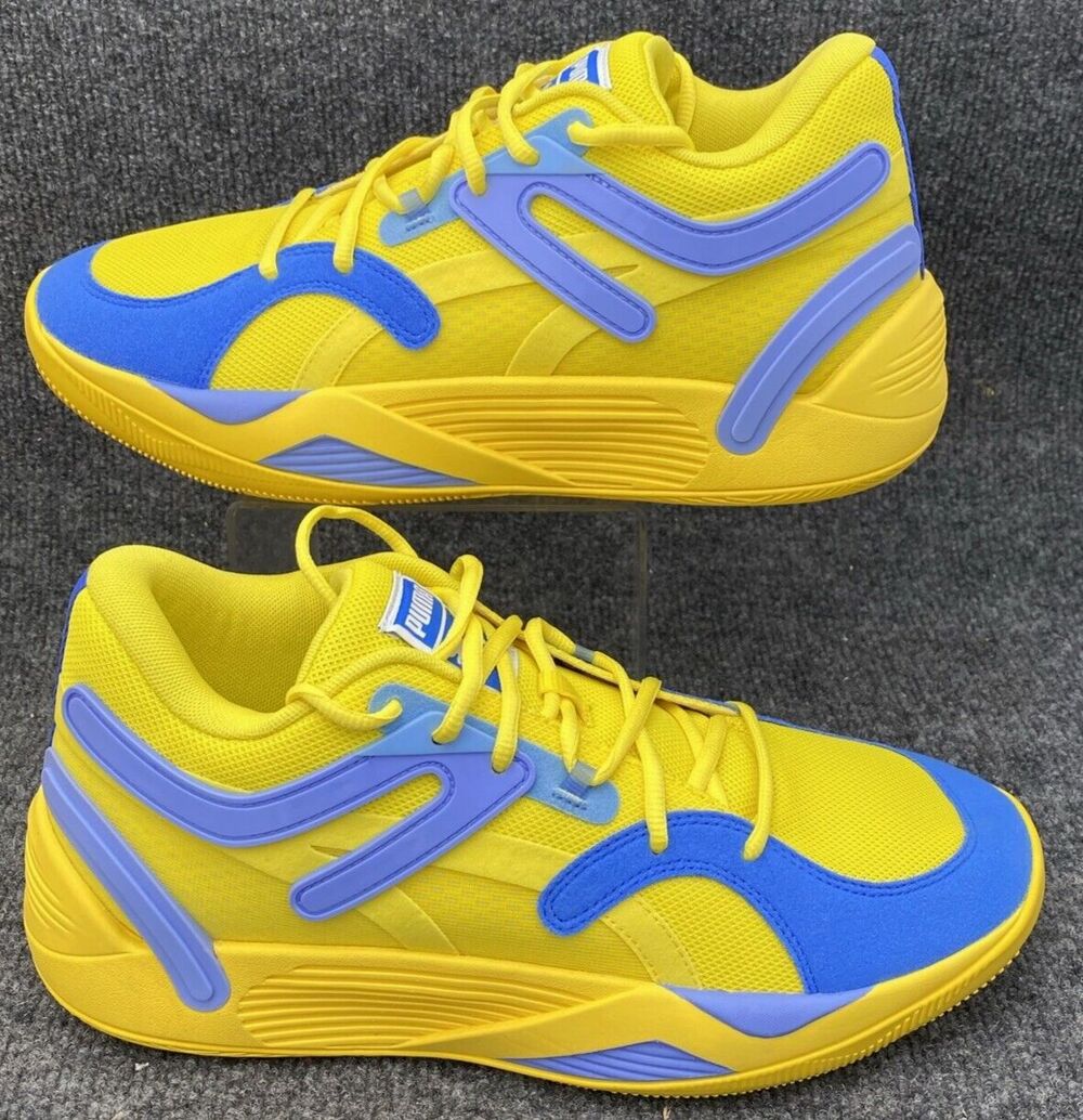 Puma TRC Blaze Court Fast Launch Yellow Royal Blue 376582-19 Men Size 10 SAMPLE